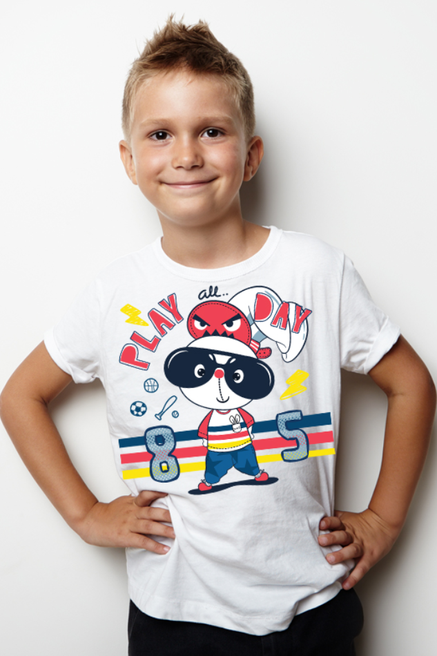 Play All Day - Kid's Round Neck Half Sleeve T-Shirt