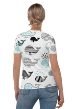 Load image into Gallery viewer, Pod of Whales - Women&#39;s All Over Printed Half Sleeve T-Shirt
