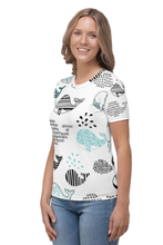 Load image into Gallery viewer, Pod of Whales - Women&#39;s All Over Printed Half Sleeve T-Shirt
