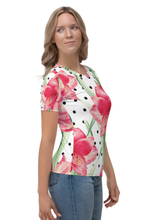 Load image into Gallery viewer, Red Wild Hibiscus Pattern - Women&#39;s All Over Printed Half Sleeve T-Shirt
