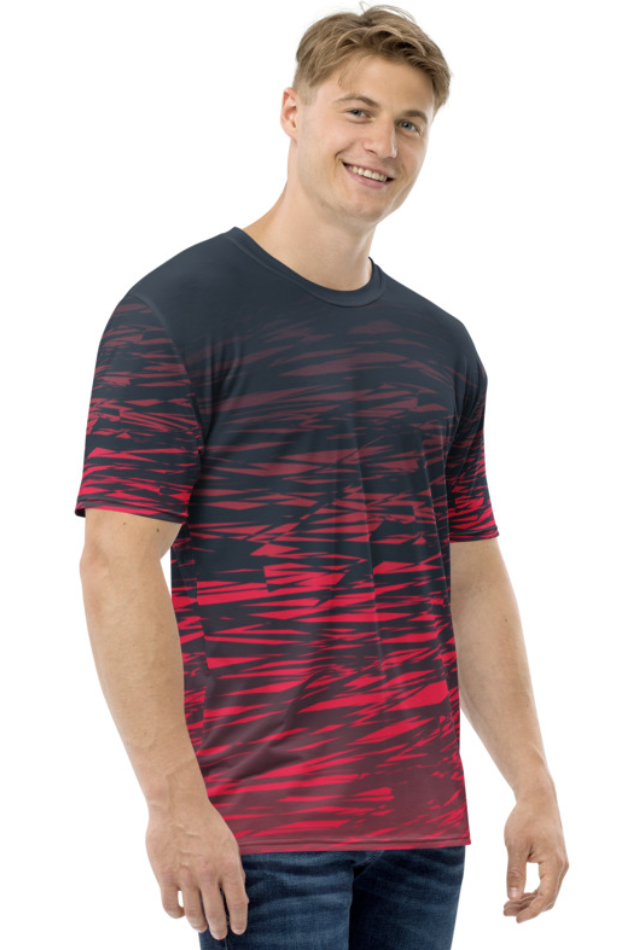 Red and Black Sport - Men's All Over Printed Half Sleeve T-Shirt