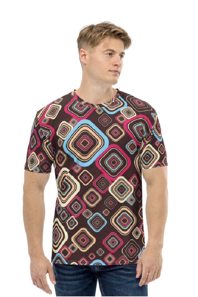 Retro Squares - Men's All Over Printed Half Sleeve T-Shirt