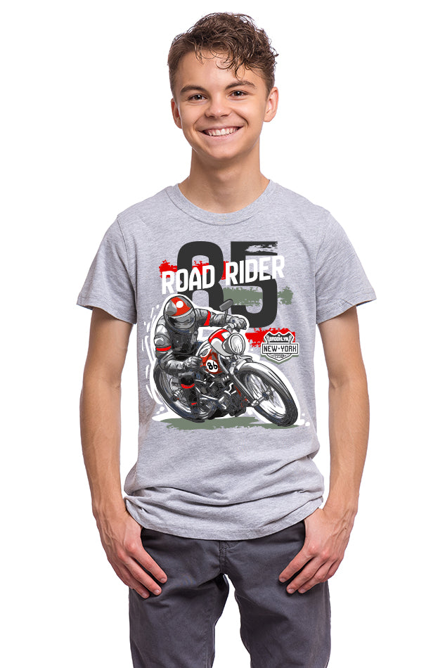 Road Rider - Kid's Round Neck Half Sleeve T-Shirt (Boy)