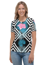 Load image into Gallery viewer, Row of Hibiscus - Women&#39;s All Over Printed Half Sleeve T-Shirt
