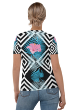 Load image into Gallery viewer, Row of Hibiscus - Women&#39;s All Over Printed Half Sleeve T-Shirt
