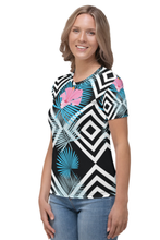 Load image into Gallery viewer, Row of Hibiscus - Women&#39;s All Over Printed Half Sleeve T-Shirt
