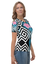 Load image into Gallery viewer, Row of Hibiscus - Women&#39;s All Over Printed Half Sleeve T-Shirt
