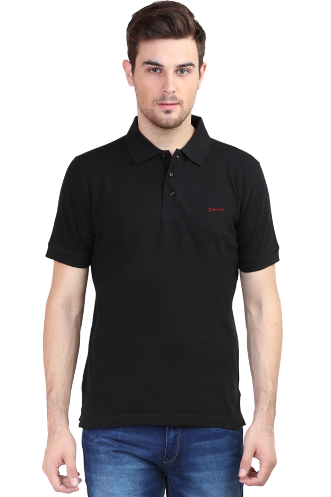 SPYNDELL Red Plain (Black) - Men's Polo Half Sleeve T-Shirt