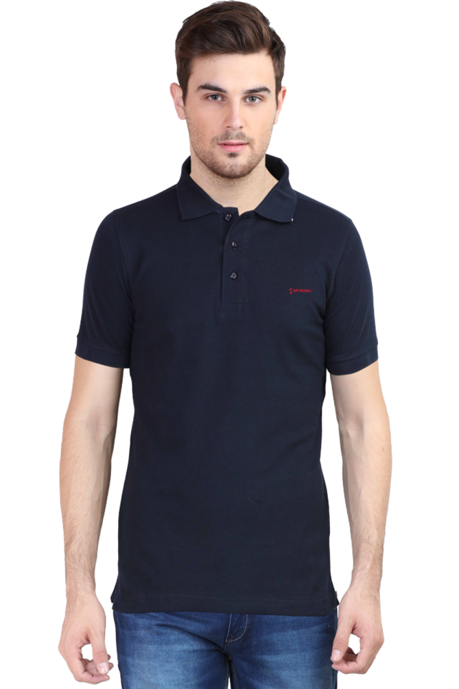 SPYNDELL Red Plain (Navy Blue) - Men's Polo Half Sleeve T-Shirt