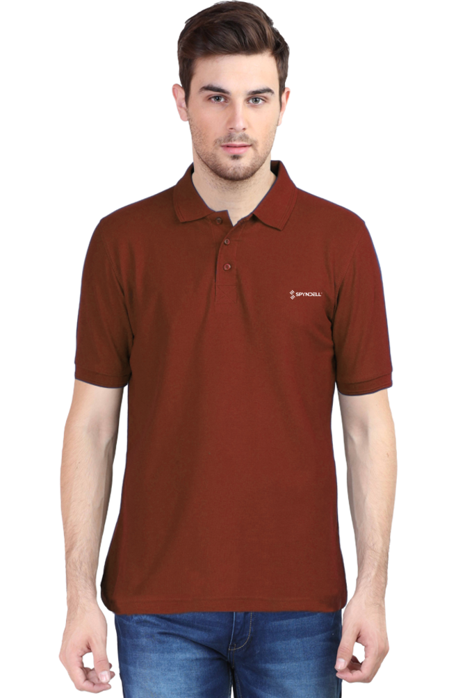 SPYNDELL White Plain(Brick Red) - Men's Polo Half Sleeve T-Shirt