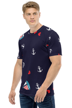 Load image into Gallery viewer, Ship and Anchor - Men&#39;s All Over Printed Half Sleeve T-Shirt
