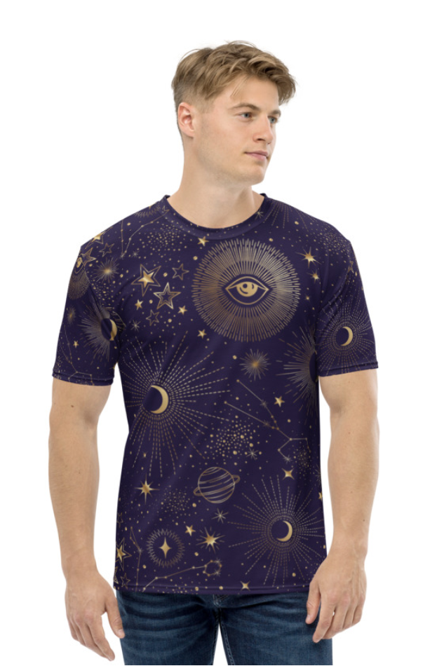 Solar System Pattern - Men's All Over Printed Half Sleeve T-Shirt