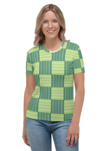 Load image into Gallery viewer, Striped Checks - Women&#39;s All Over Printed Half Sleeve T-Shirt
