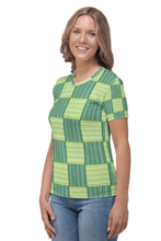 Load image into Gallery viewer, Striped Checks - Women&#39;s All Over Printed Half Sleeve T-Shirt
