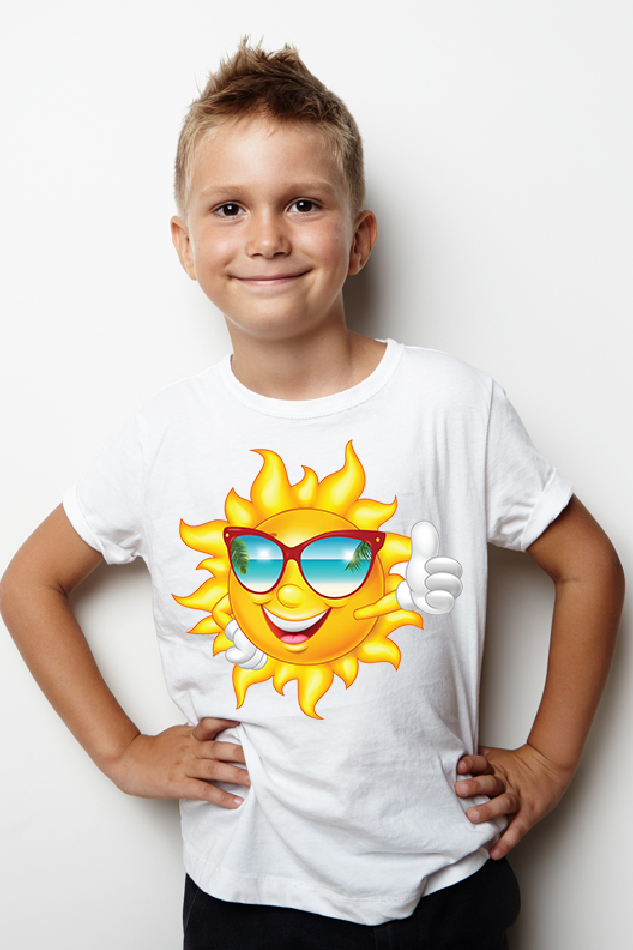 Thumbs-Up Sun - Kid's Round Neck Half Sleeve T-Shirt