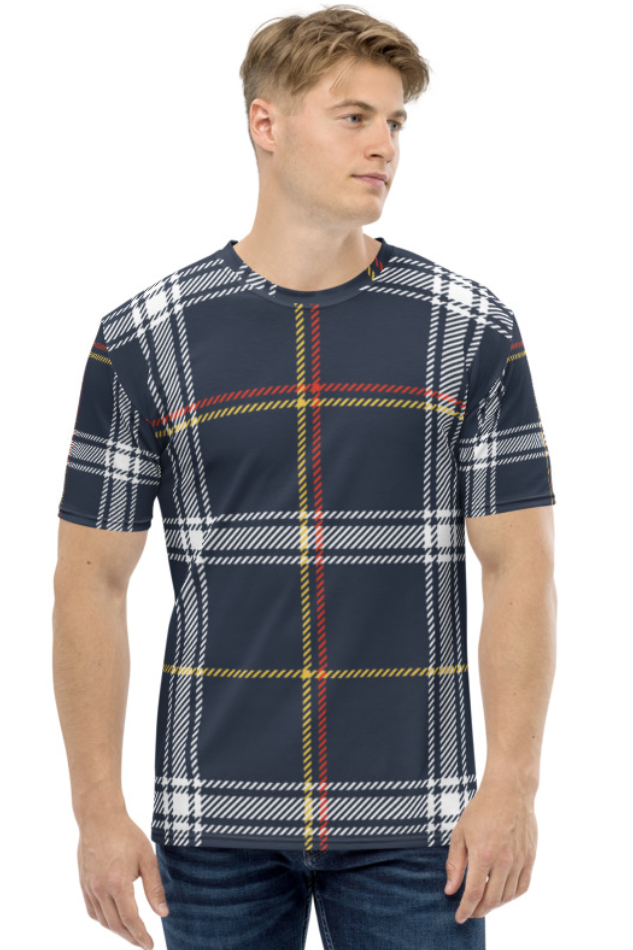 Tartan Square Pattern - Men's All Over Printed Half Sleeve T-Shirt