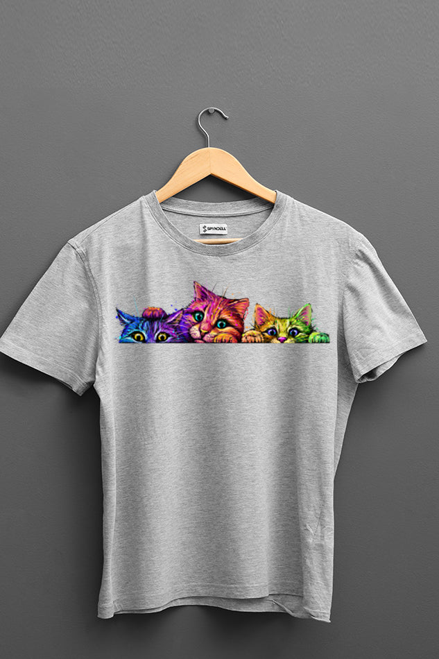 The Curious Cats - Kid's Round Neck Half Sleeve T-Shirt (Boy)