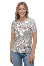 Load image into Gallery viewer, Tropical Plant Seamless Pattern - Women&#39;s All Over Printed Half Sleeve T-Shirt
