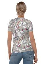 Load image into Gallery viewer, Tropical Plant Seamless Pattern - Women&#39;s All Over Printed Half Sleeve T-Shirt
