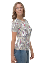 Load image into Gallery viewer, Tropical Plant Seamless Pattern - Women&#39;s All Over Printed Half Sleeve T-Shirt
