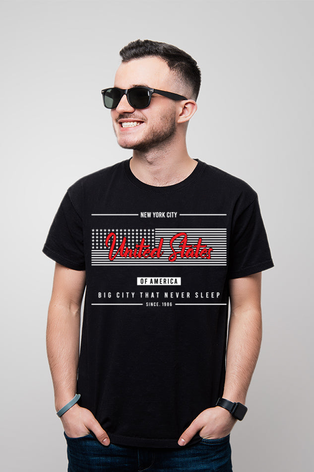 United State Of America - Men's Round Neck Half Sleeve T-Shirt