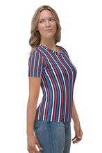 Load image into Gallery viewer, Vertical Seamless Stripe Pattern - Women&#39;s All Over Printed Half Sleeve T-Shirt
