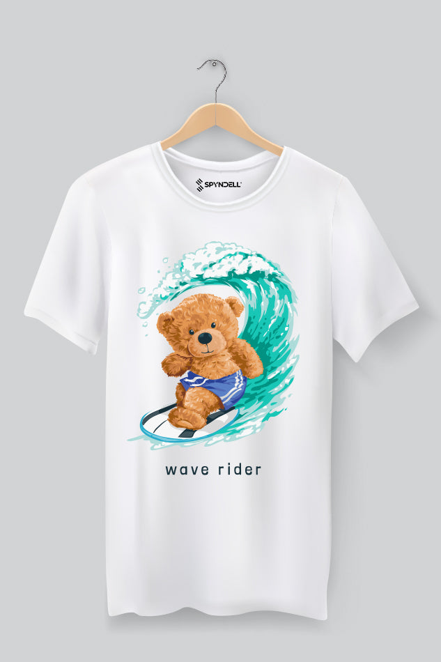 Wave Rider Teddy - Kid's Round Neck Half Sleeve T-Shirt (Boy)