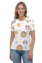 Load image into Gallery viewer, Wild Animal Doodle - Women&#39;s All Over Printed Half Sleeve T-Shirt
