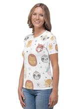 Load image into Gallery viewer, Wild Animal Doodle - Women&#39;s All Over Printed Half Sleeve T-Shirt
