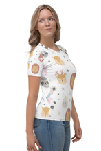 Load image into Gallery viewer, Wild Animal Doodle - Women&#39;s All Over Printed Half Sleeve T-Shirt
