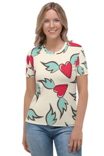 Load image into Gallery viewer, Winged Heart - Women&#39;s All Over Printed Half Sleeve T-Shirt
