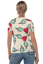 Load image into Gallery viewer, Winged Heart - Women&#39;s All Over Printed Half Sleeve T-Shirt
