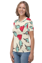 Load image into Gallery viewer, Winged Heart - Women&#39;s All Over Printed Half Sleeve T-Shirt
