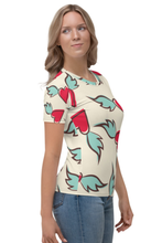 Load image into Gallery viewer, Winged Heart - Women&#39;s All Over Printed Half Sleeve T-Shirt
