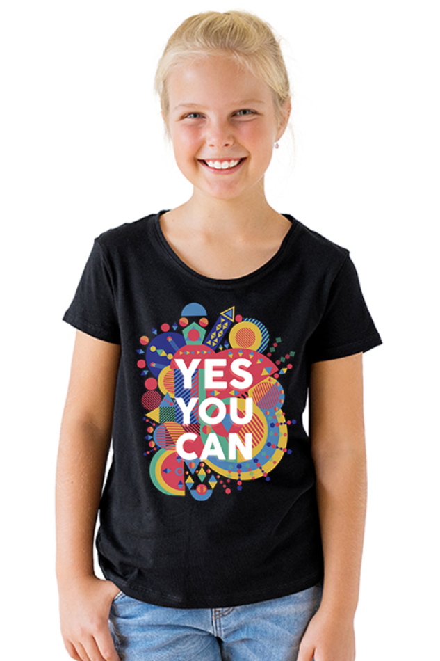 Yes You Can - Kid's Round Neck Half Sleeve T-Shirt