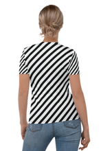 Load image into Gallery viewer, Zebra Diagonal Lines - Women&#39;s All Over Printed Half Sleeve T-Shirt
