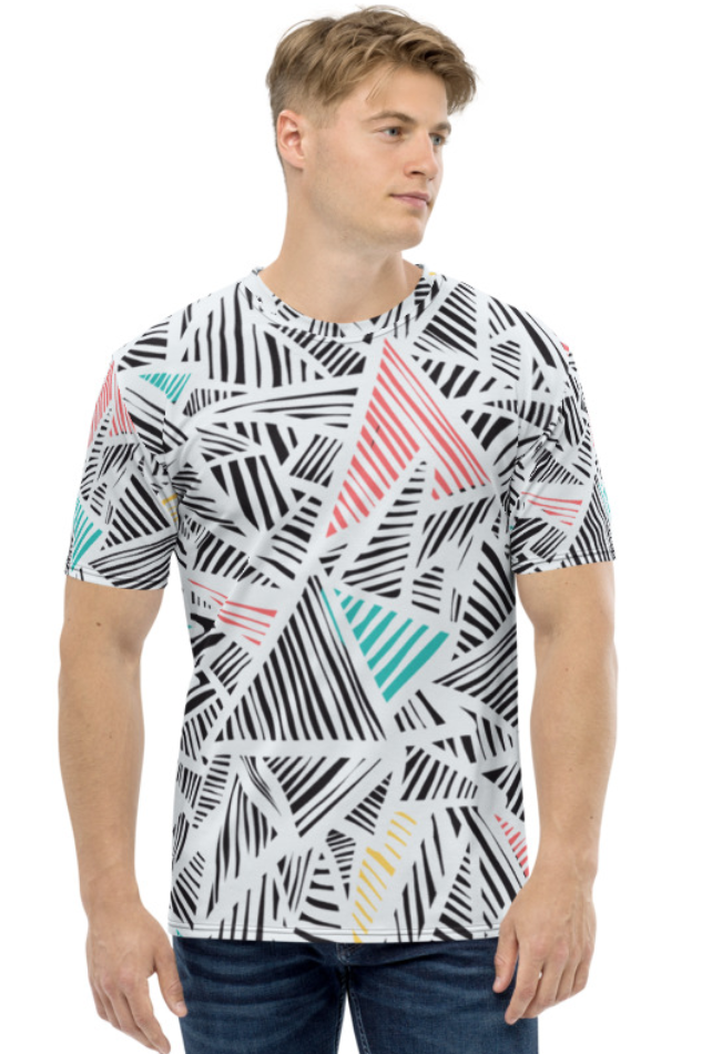 Zebra Triangles - Men's All Over Printed Half Sleeve T-Shirt