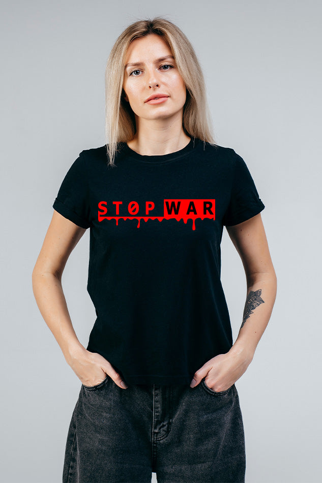 Stop War - Women's Round Neck Half Sleeve T-Shirt