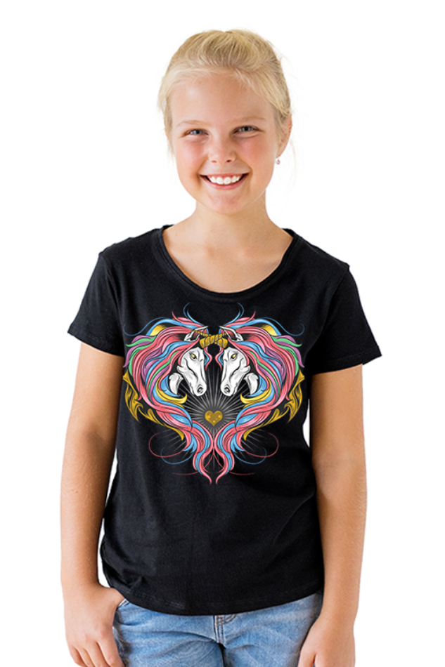 Sacred Unicorn - Kid's Round Neck Half Sleeve T-Shirt